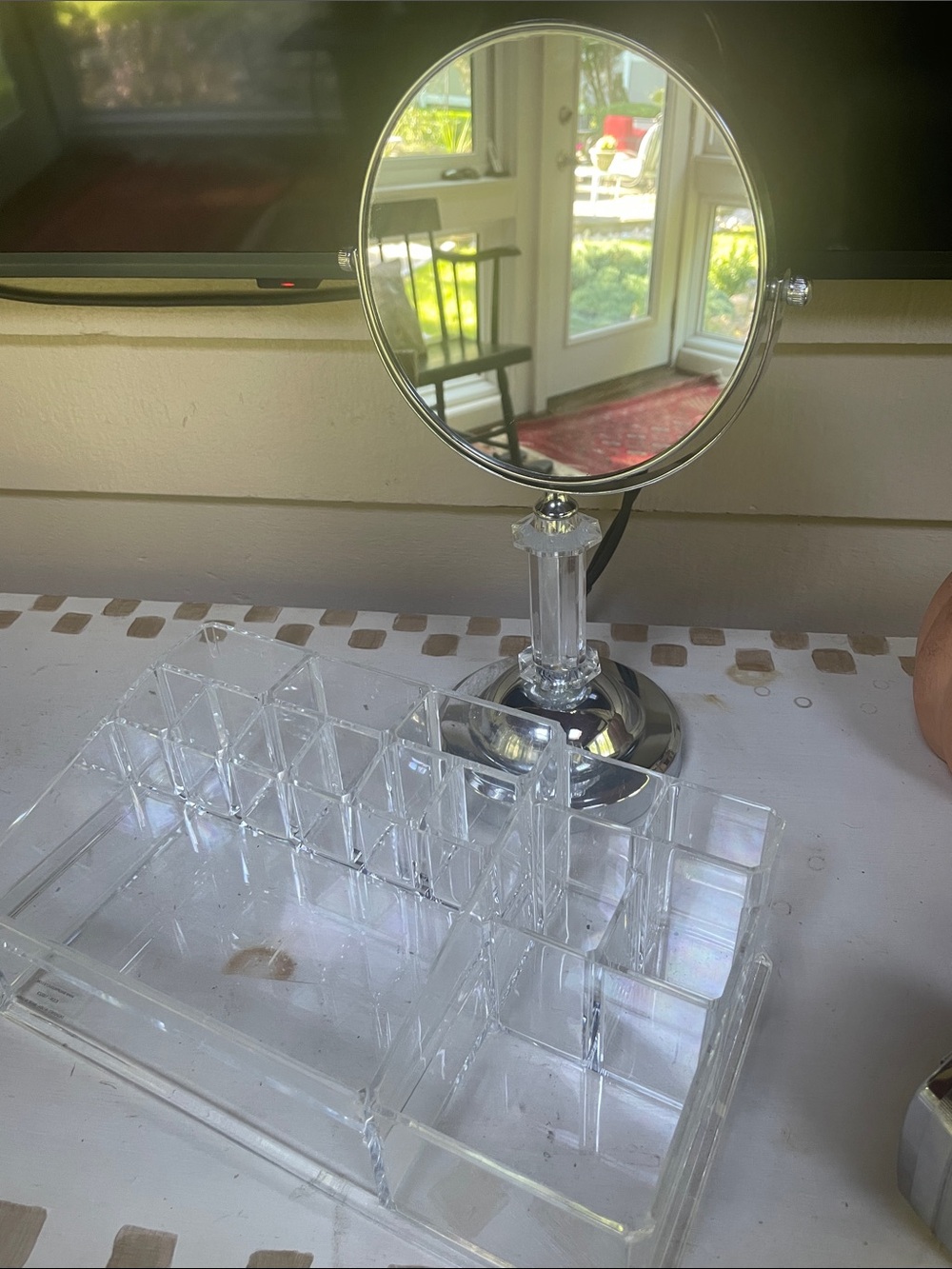 Magnifying Mirror and Acrylic Organizer